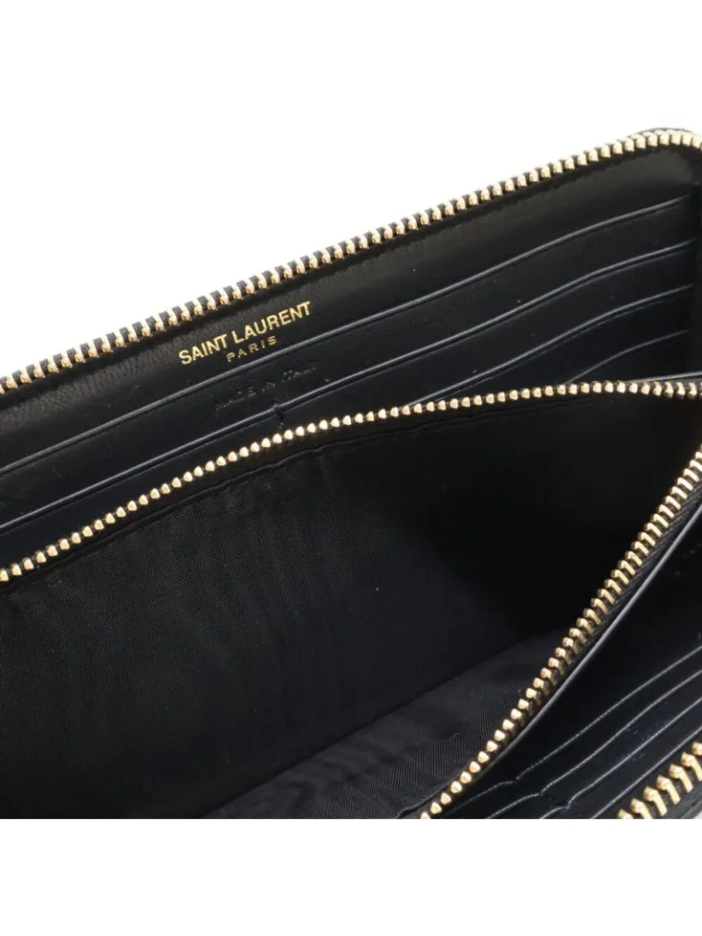 Saint Laurent Paris Tiny Cassandra Embossed Matte Leather Zip Around Wallet